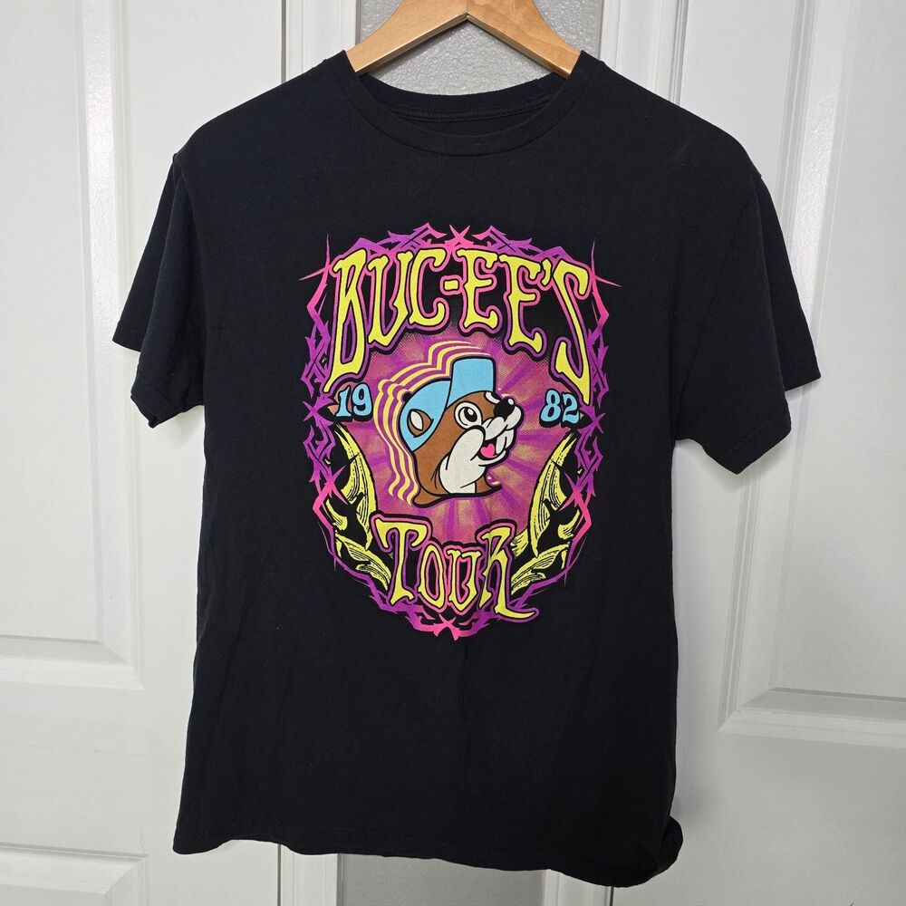 Bucees World Tour 1982 Short Sleeve T Shirt Medium Black Psychedelic